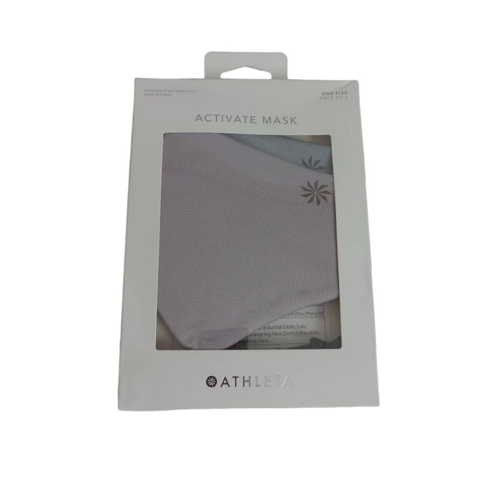 Athleta Pack of 2 Purple & Blue Gray Lightweight Particle Blocking Activate Mask